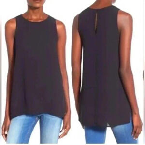 [S]Lush Black  Side Slit Tank- EUC